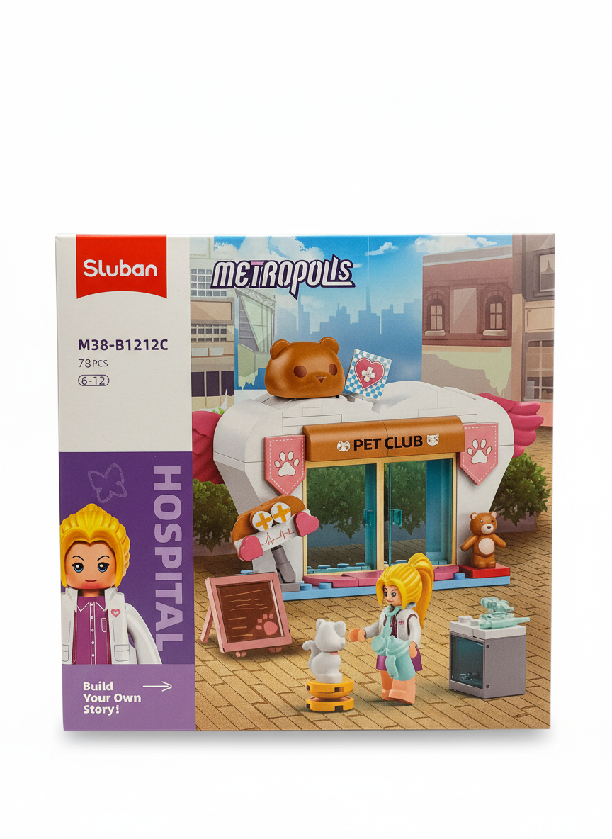Sluban Metropolis Hospital Pet Club Vehicle Building Set M38-B1212A