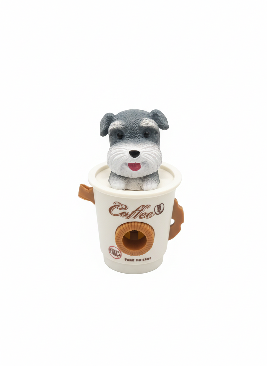 Smiling Dog Coffee Cup Pencil Sharpener