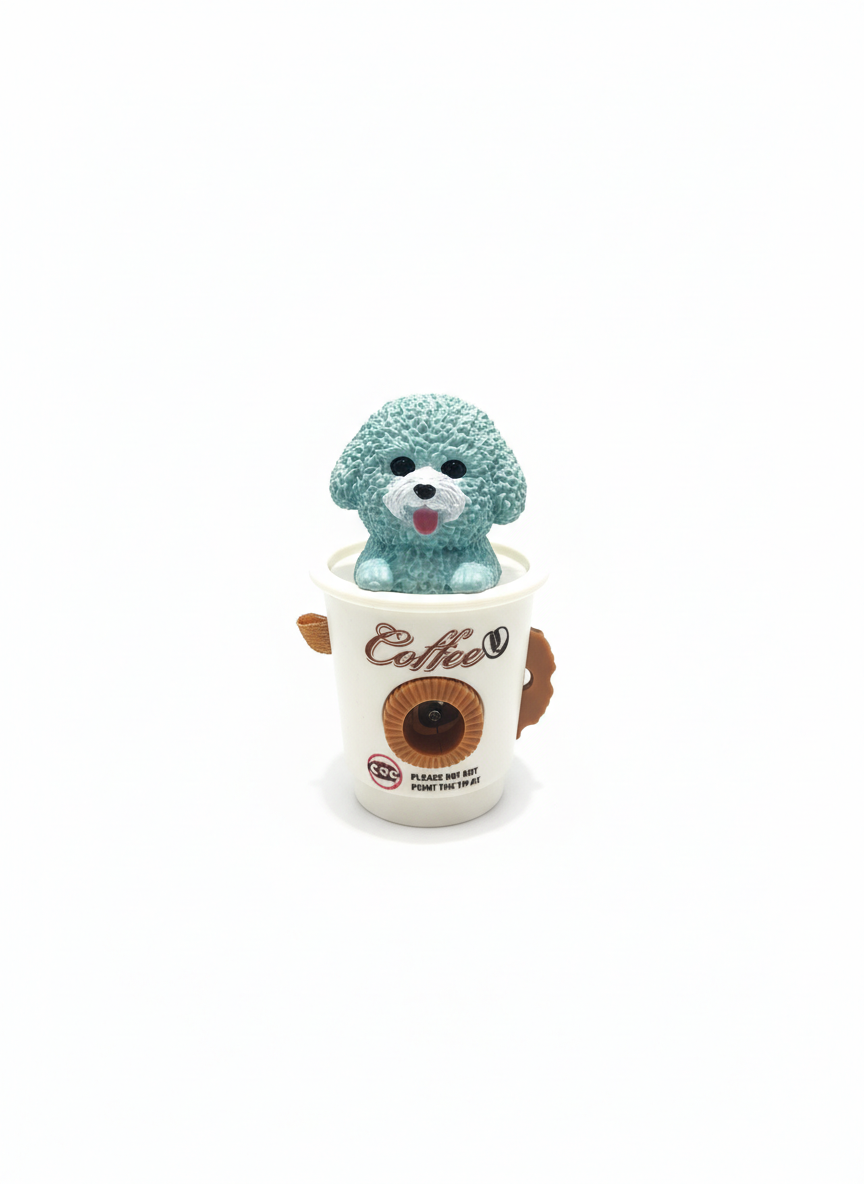 Smiling Dog Coffee Cup Pencil Sharpener