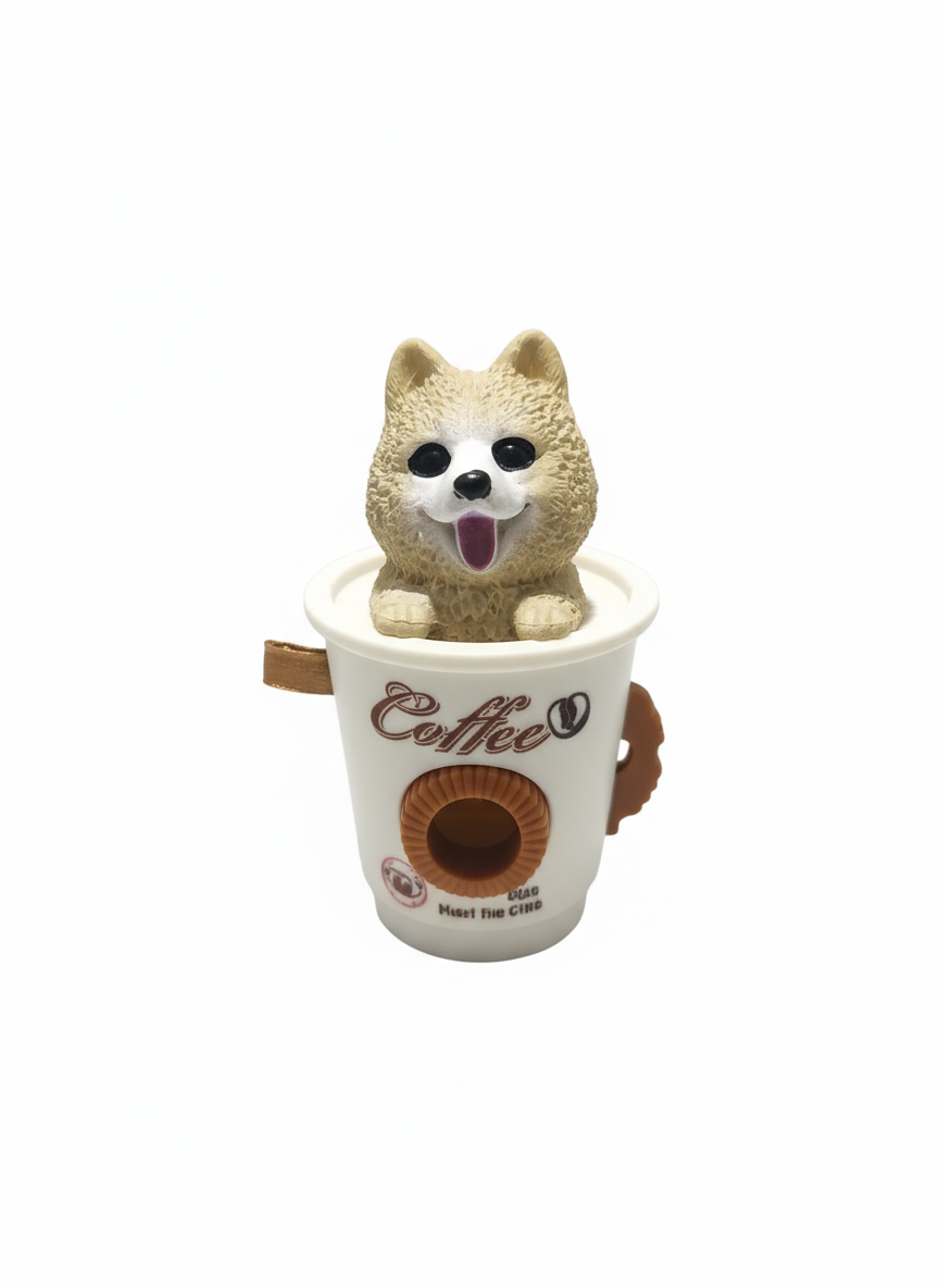Smiling Dog Coffee Cup Pencil Sharpener