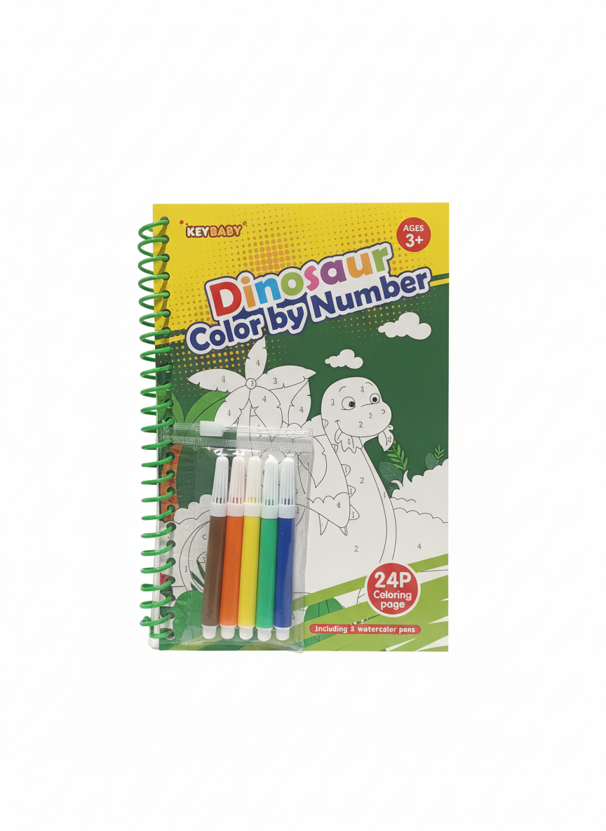 KEY BABY Dinosaur Color by Number