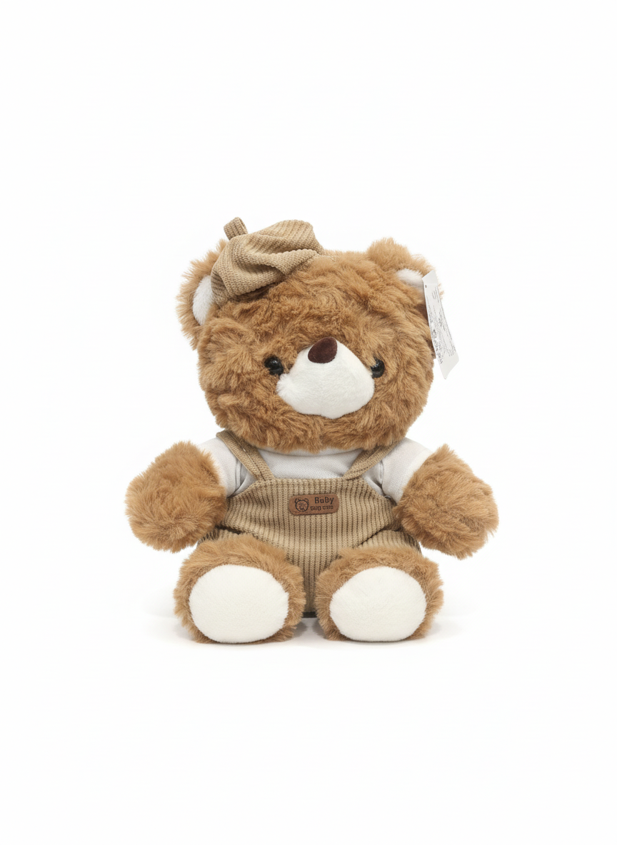 Baby Happy Made Plush Teddy Bear with Overalls 20cm