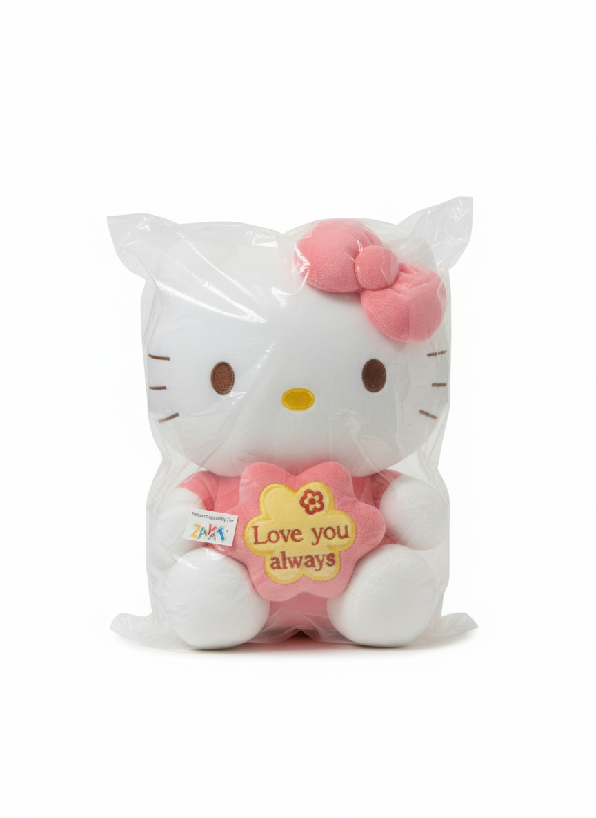 Hello Kitty 'Love You Always' Purple Bow Plush Toy 25 Cm