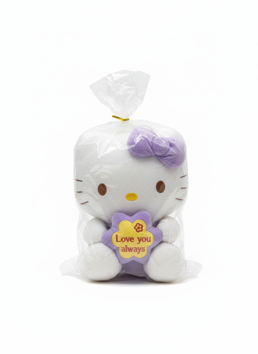 Hello Kitty 'Love You Always' Purple Bow Plush Toy 25 Cm