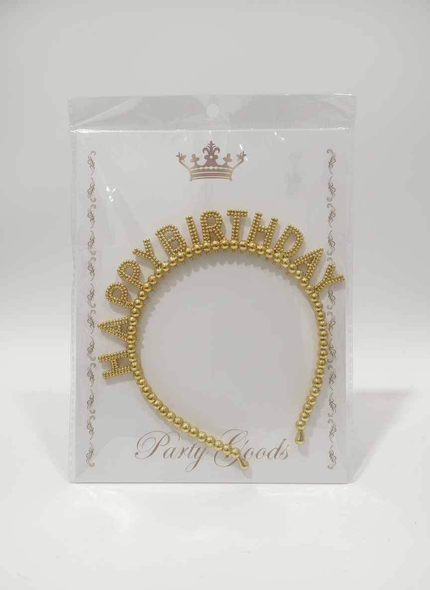 Happy Birthday Beaded Headband
