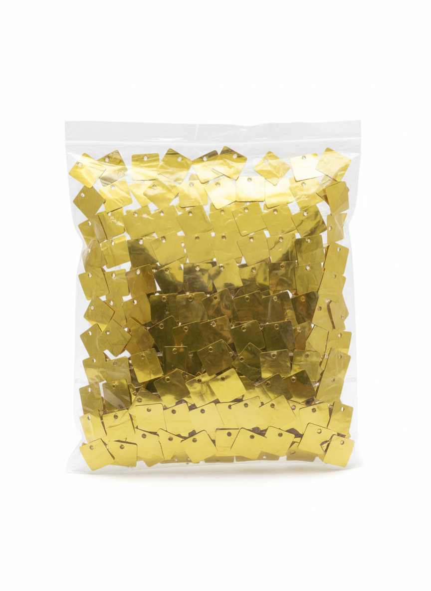Metallic Gold Square Craft Sequins For Birthday Decoration