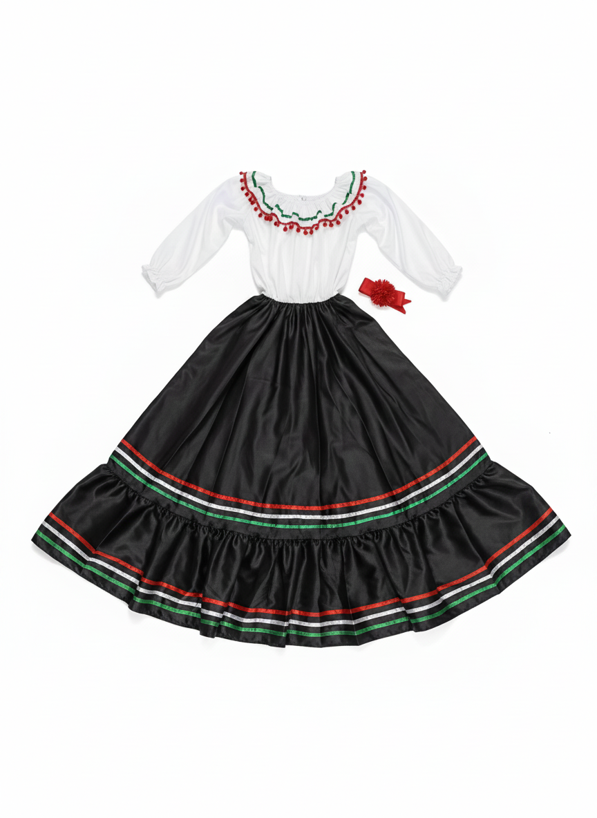 Traditional Mexican Fiesta Dance Costume Set