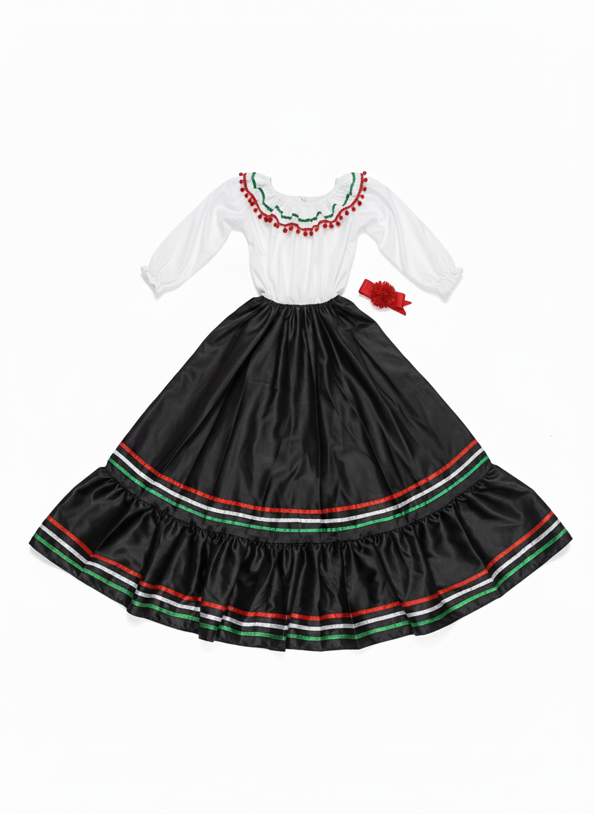 Traditional Mexican Fiesta Dance Costume Set