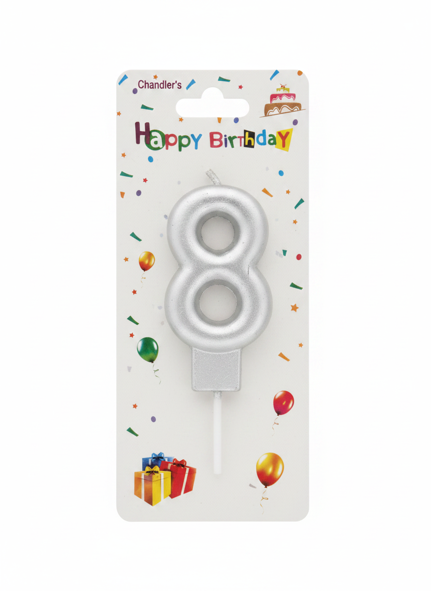 Chandler's Happy Birthday Number 8 Candle