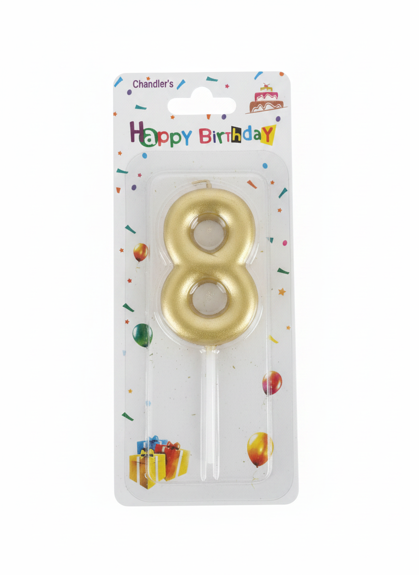Chandler's Happy Birthday Number 8 Candle