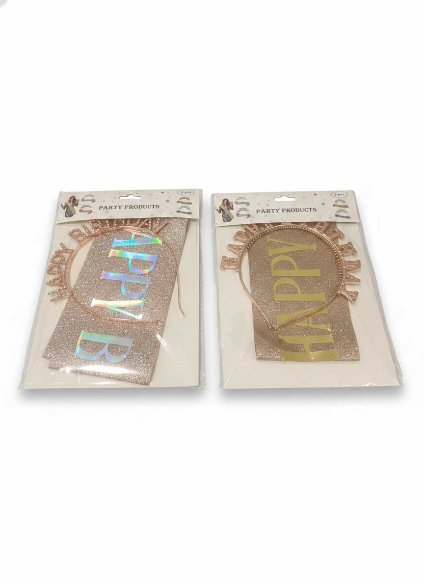 Happy Birthday Headband & Sash Party Set