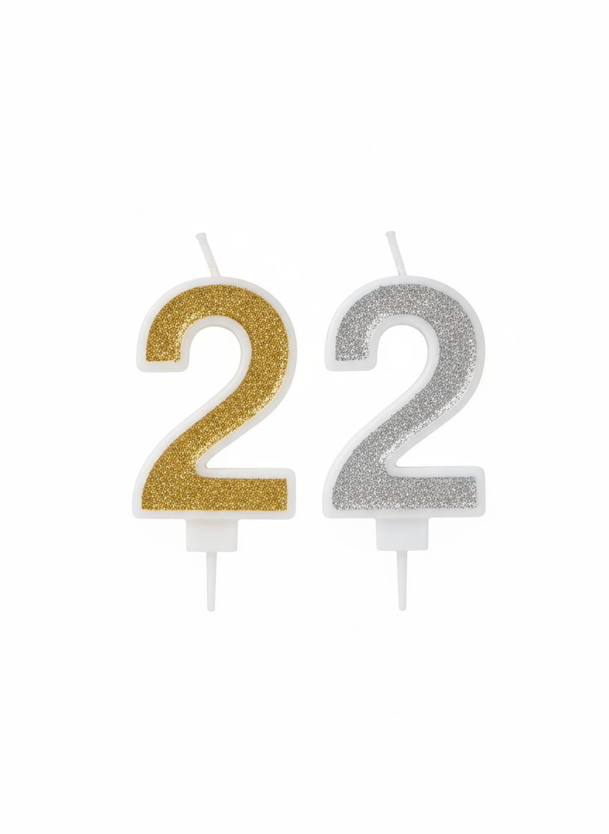 ASKAR CANDLE PARTY Gold Glitter Number 0 Birthday Candle