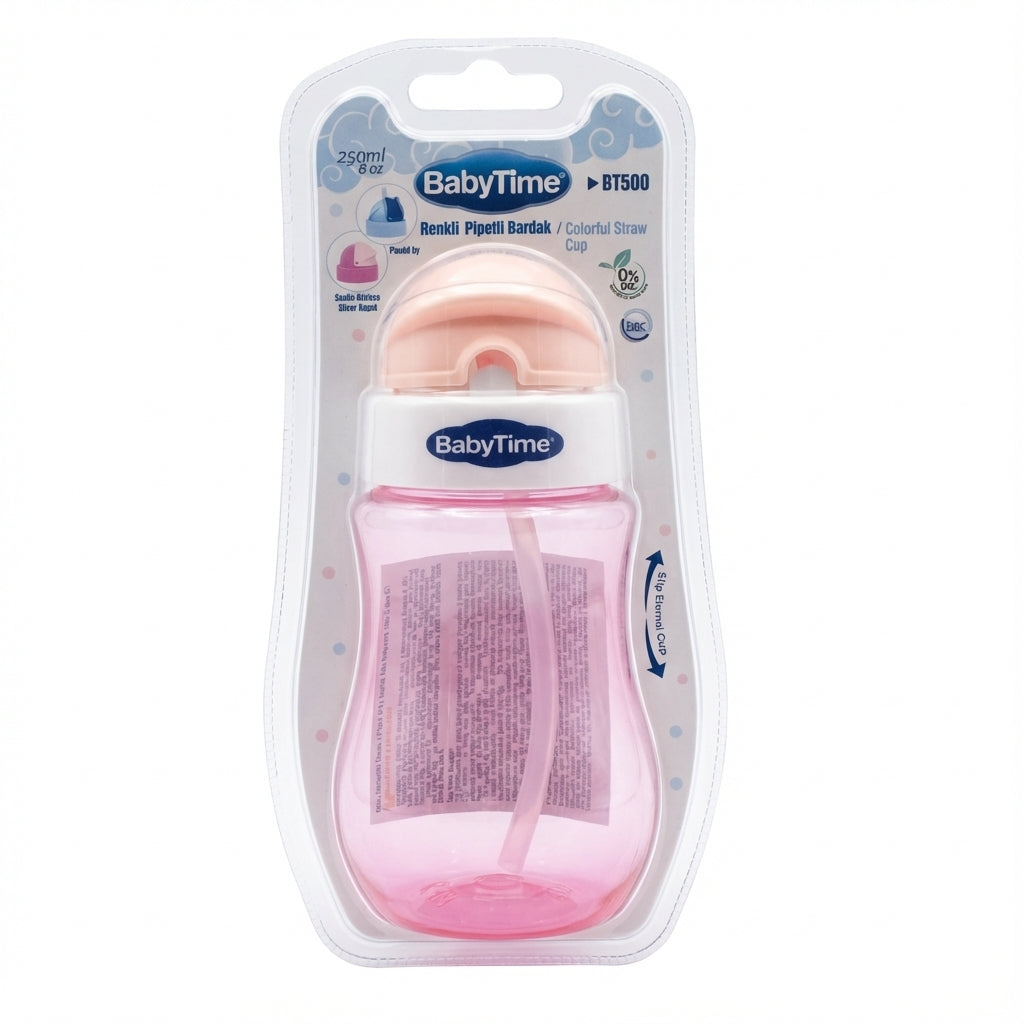 BabyTime Colorful Straw Cup BT500 (250ml / 8oz)