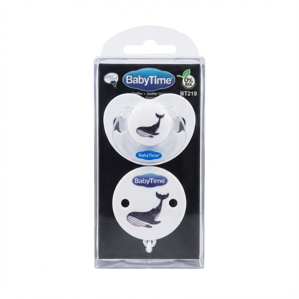 BabyTime Soother + Soother Chain (Whale Design)