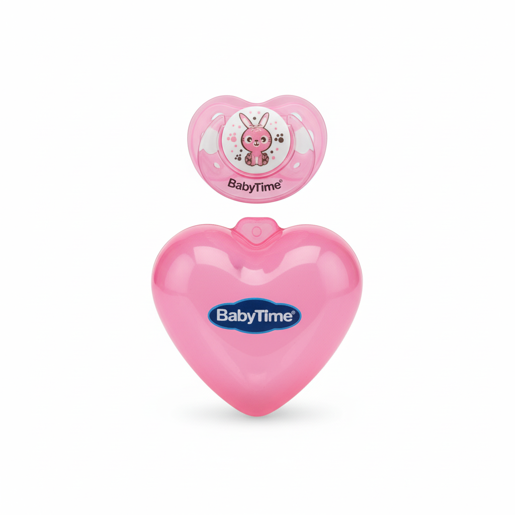BabyTime Soother with Heart Designed Protector Cup 18 m