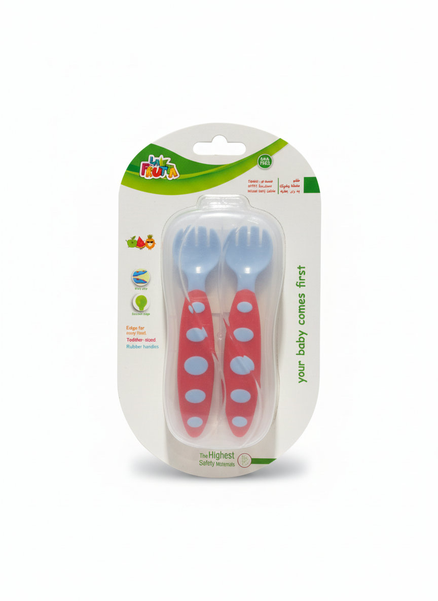 La Frutta Spoon & Fork with Rubber Hand and Case
