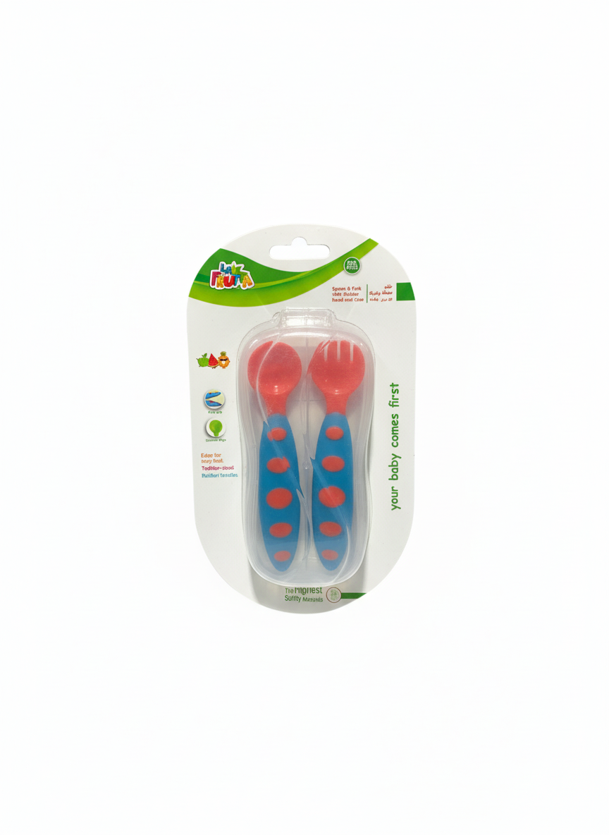 La Frutta Spoon & Fork with Rubber Hand and Case