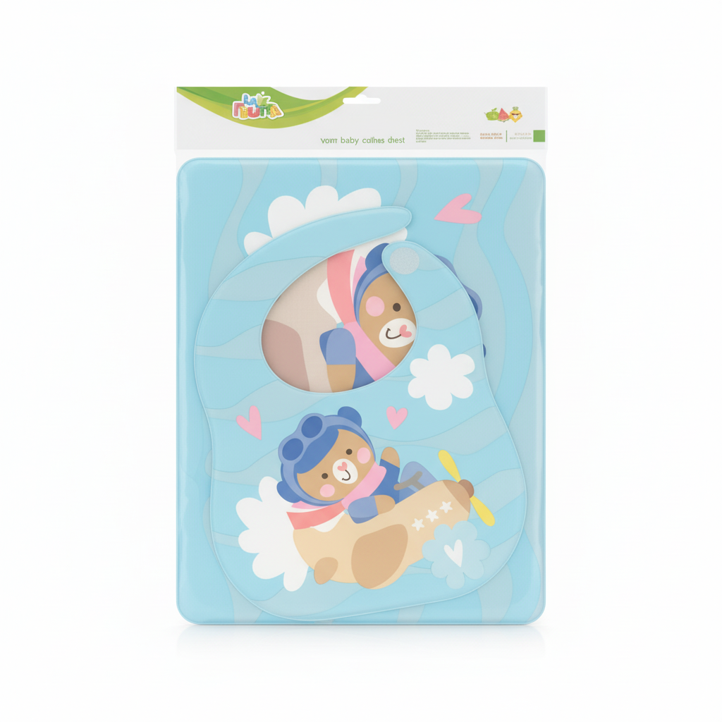 LA FRUTTA Baby Bibs & Eating Mat (Mechanic Bear & Truck Design)