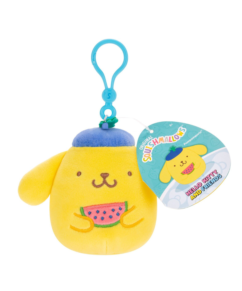 Jazwares Squishmallows - Clip-On Cartoon Animation: Sanrio Soft Toy (3.5 Inch)