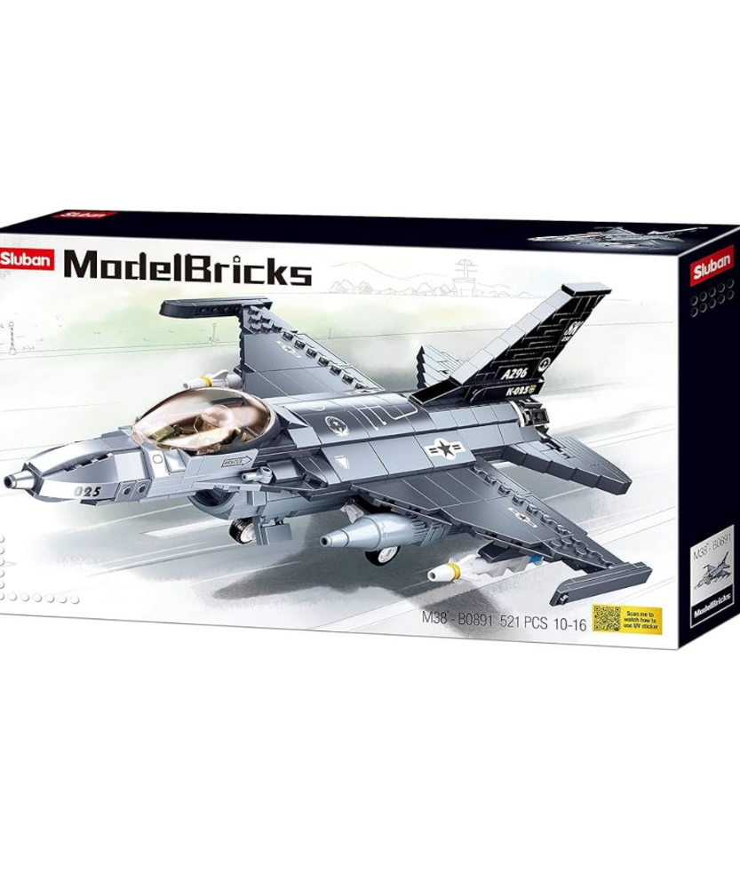 Model Bricks Black F16 A296 ( 521 PCS )