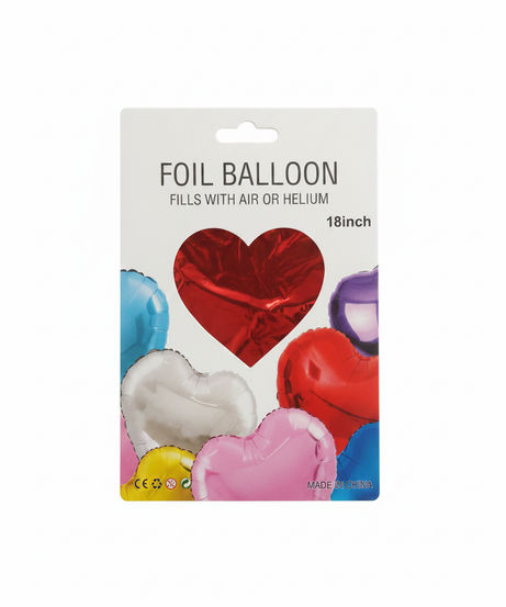 18-inch Heart Shaped Foil Helium Balloon