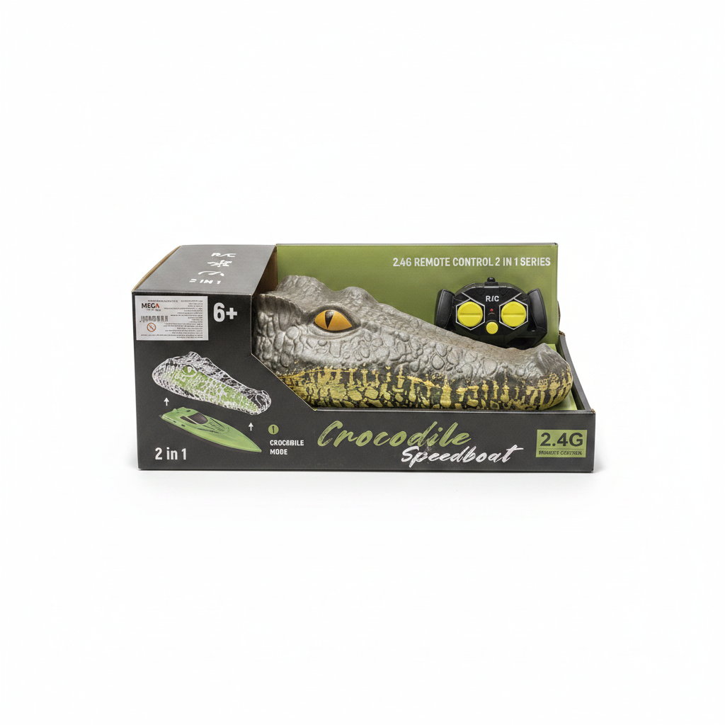 2.4G Remote Control 2 in 1 Crocodile Speedboat
