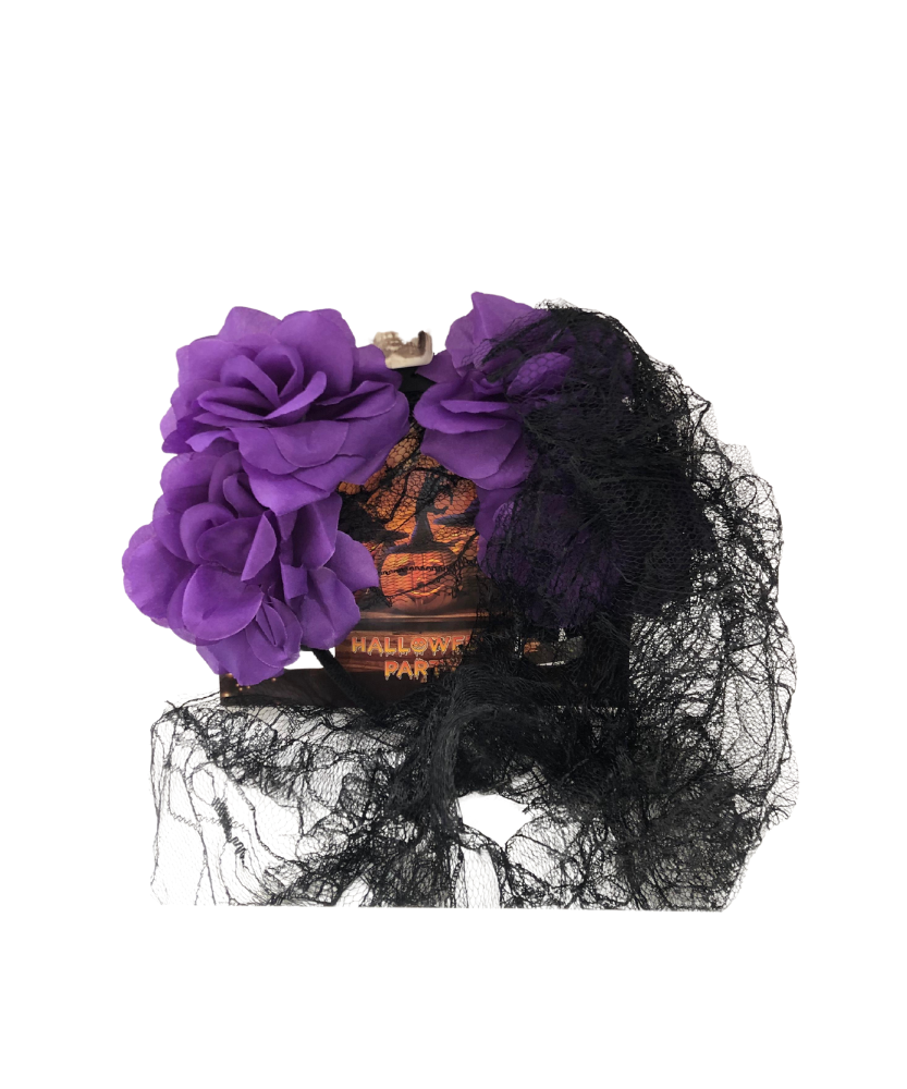 Halloween Skull Hairband With Flowers