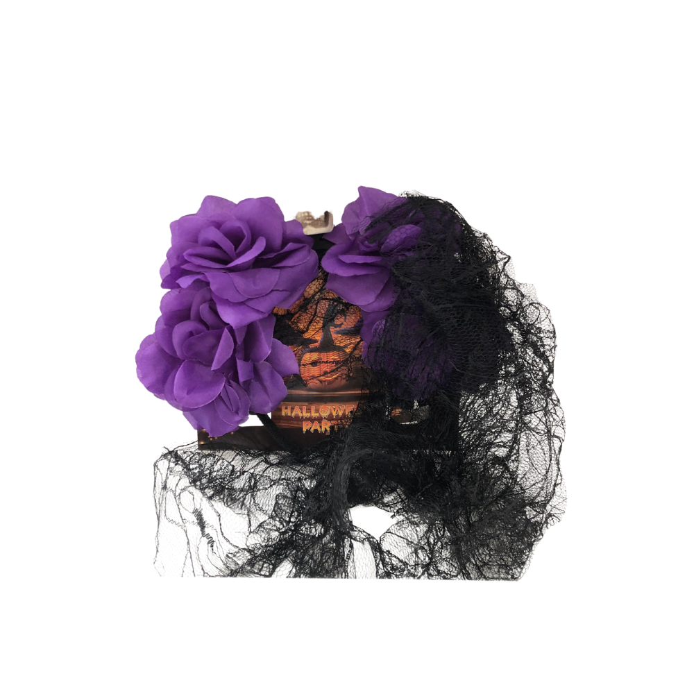 Halloween Skull Hairband With Flowers