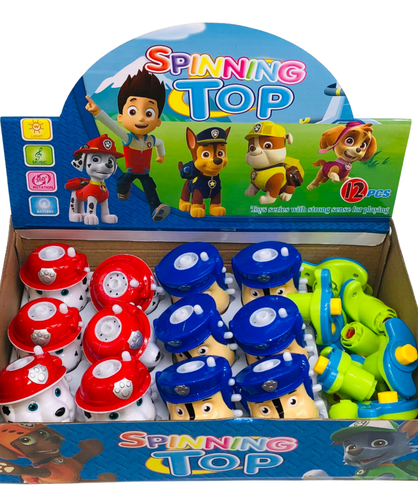 Paw Patrol Marshall & Chase Character Spinning Tops 1-Pack