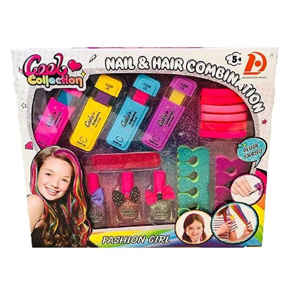 Fashion Girl Nail And Hair Combination