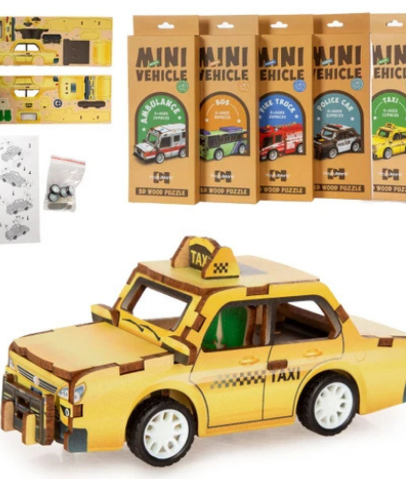 PlayfulMario Mini Vehicle Model Ambulance 3D Wood Puzzle