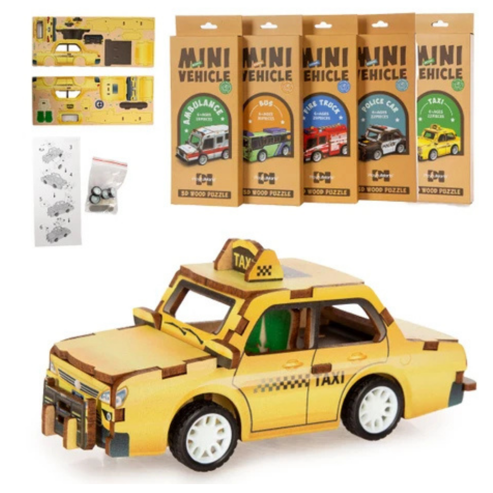 PlayfulMario Mini Vehicle Model Ambulance 3D Wood Puzzle