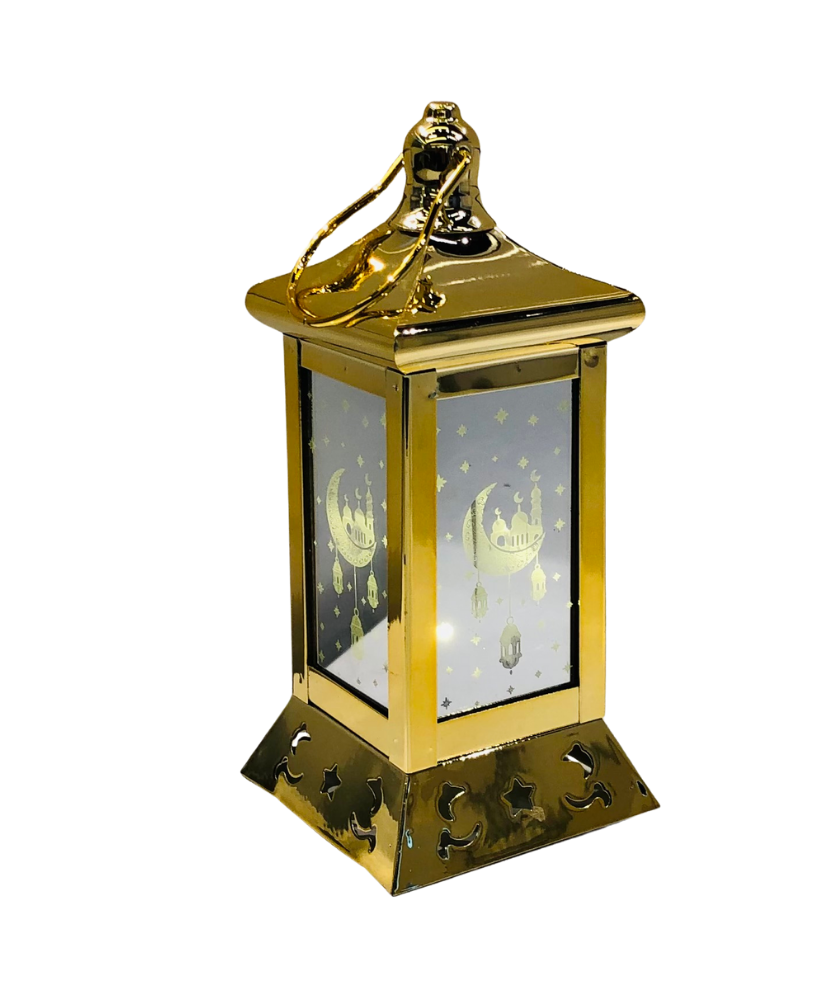 Generic Square lantern with glass, Islamic style, LED Ramadan Fanos