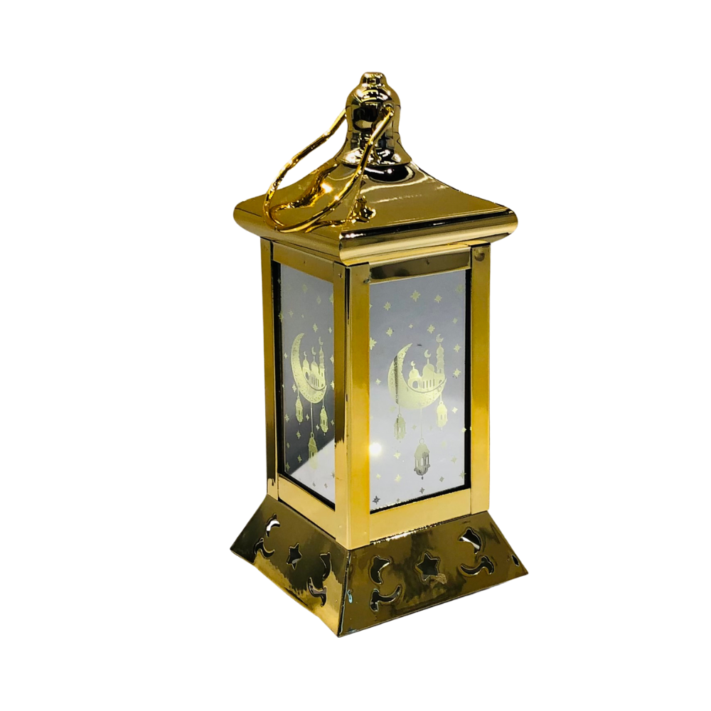 Generic Square lantern with glass, Islamic style, LED Ramadan Fanos