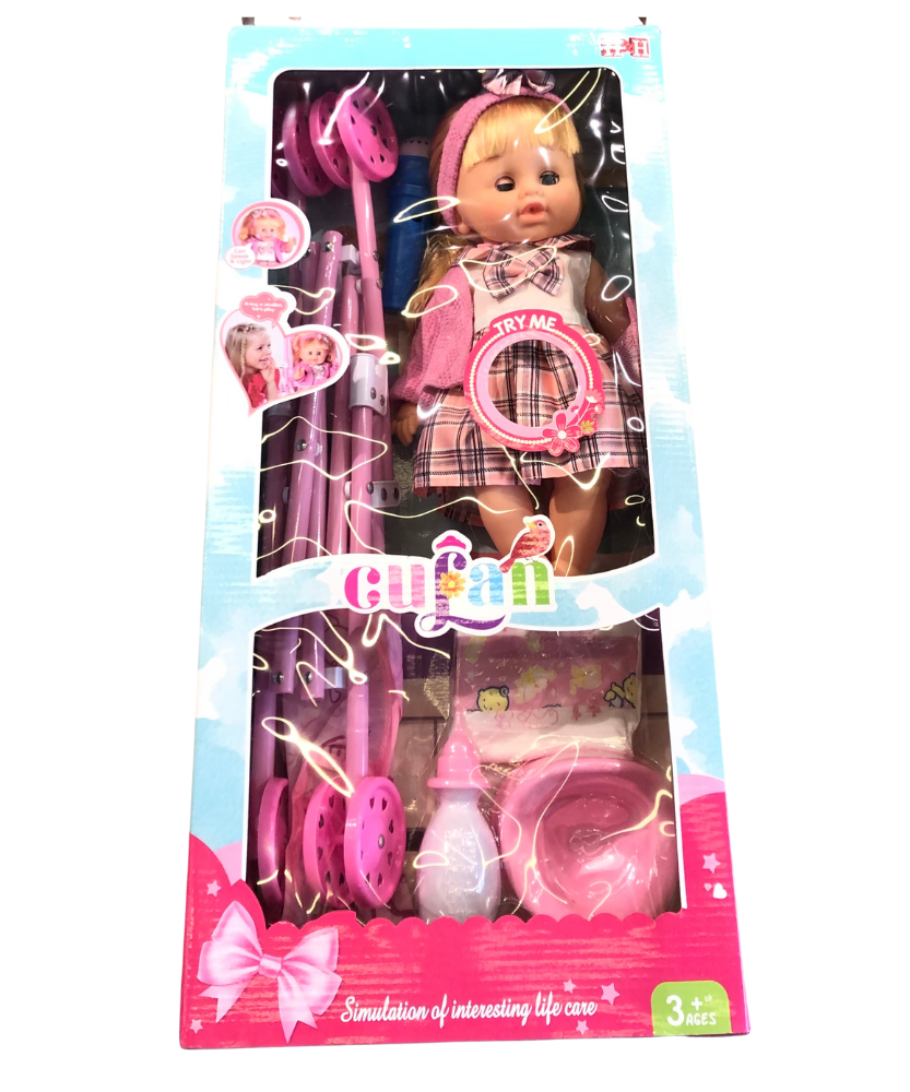 Cufan Doll With Stroller