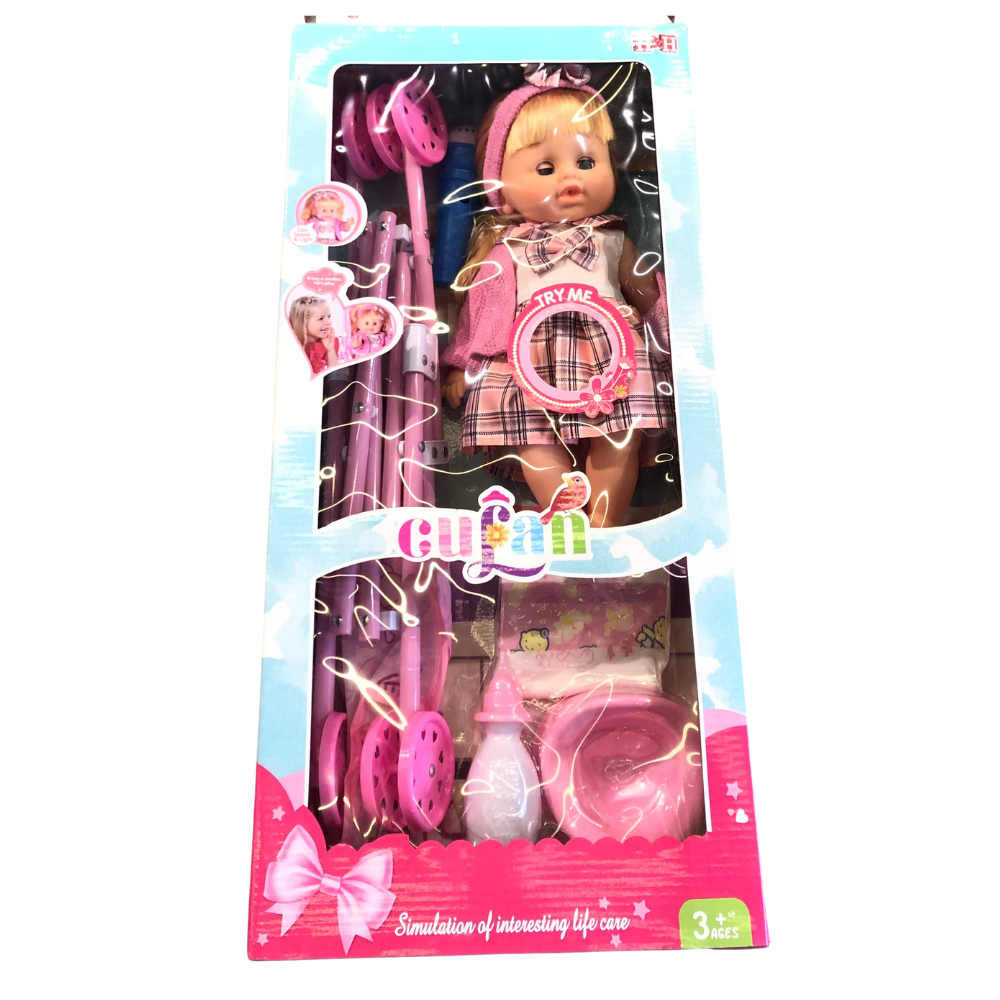 Cufan Doll With Stroller