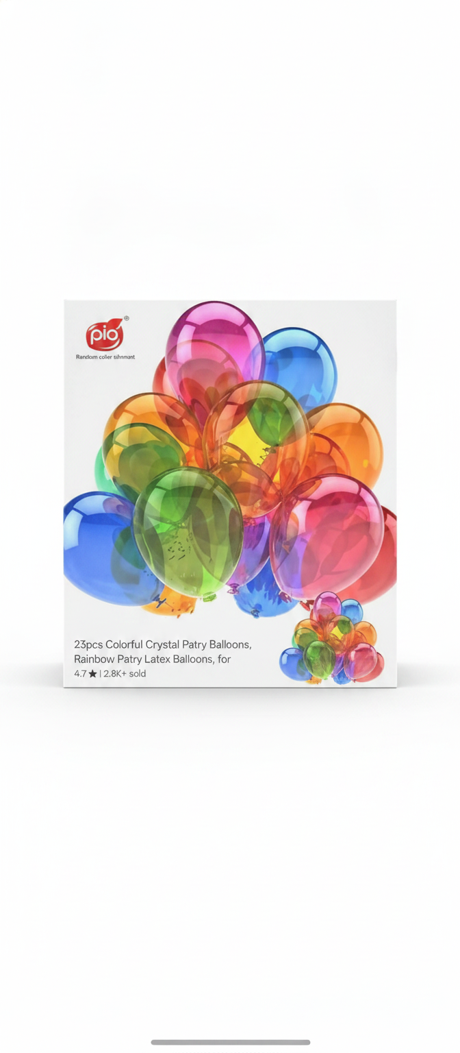 1 pcs Colorful Crystal Party Balloons, 25.4cm Rainbow Party Latex Balloons