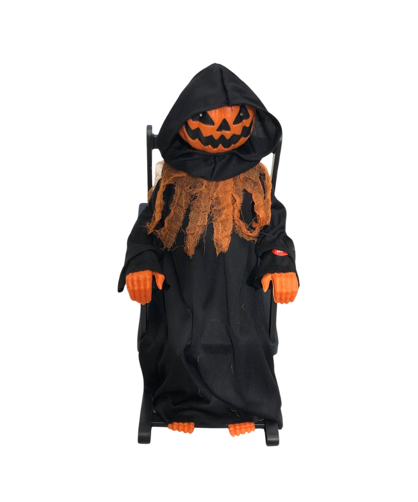 Halloween Pumpkin Head On Chair