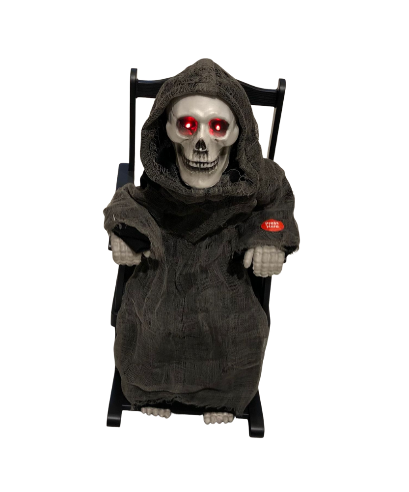 Halloween Old Skeleton Man On A Chair With Sound