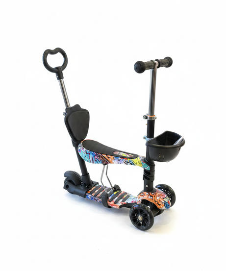 3-in-1 Transformable Kids Scooter with Seat and Parent Push Handle