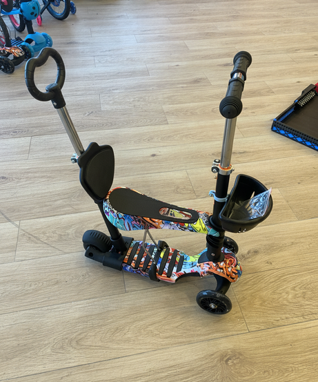3-in-1 Transformable Kids Scooter with Seat and Parent Push Handle