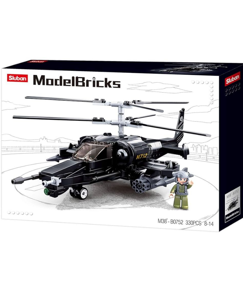 Model Bricks Army Black Helicopter