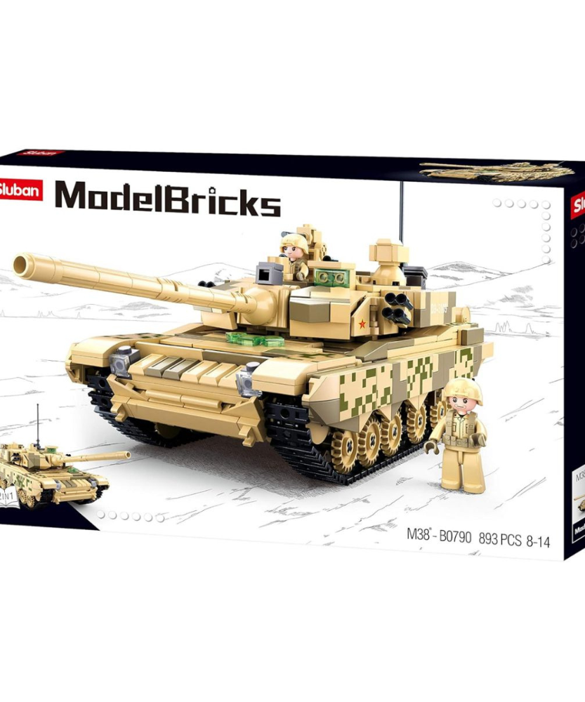 Model Bricks 2 in1 Beige Army Tank 893 PCS