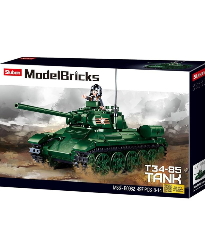 Model Bricks T34-85 Green Tank