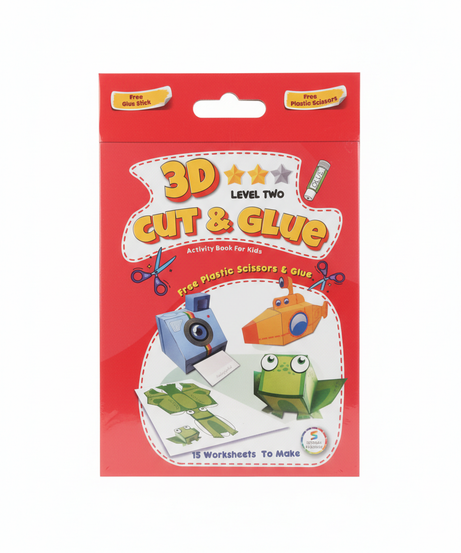 3D Cut & Glue Level Two Activity Book For Kids