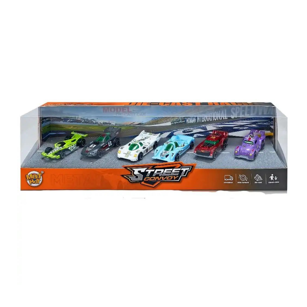 Die-Cast Racing Street Convoy  6 PCS