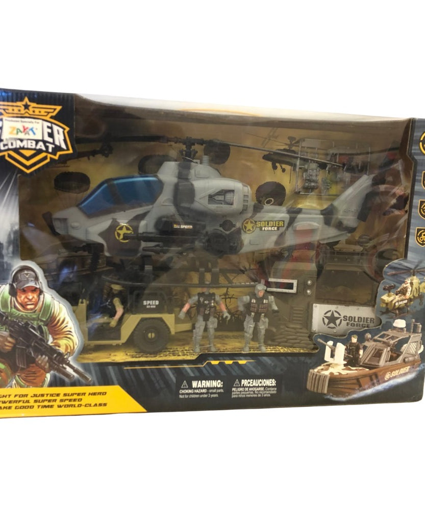 Soldier Combat Fight For Justice Super Hero Helicopter