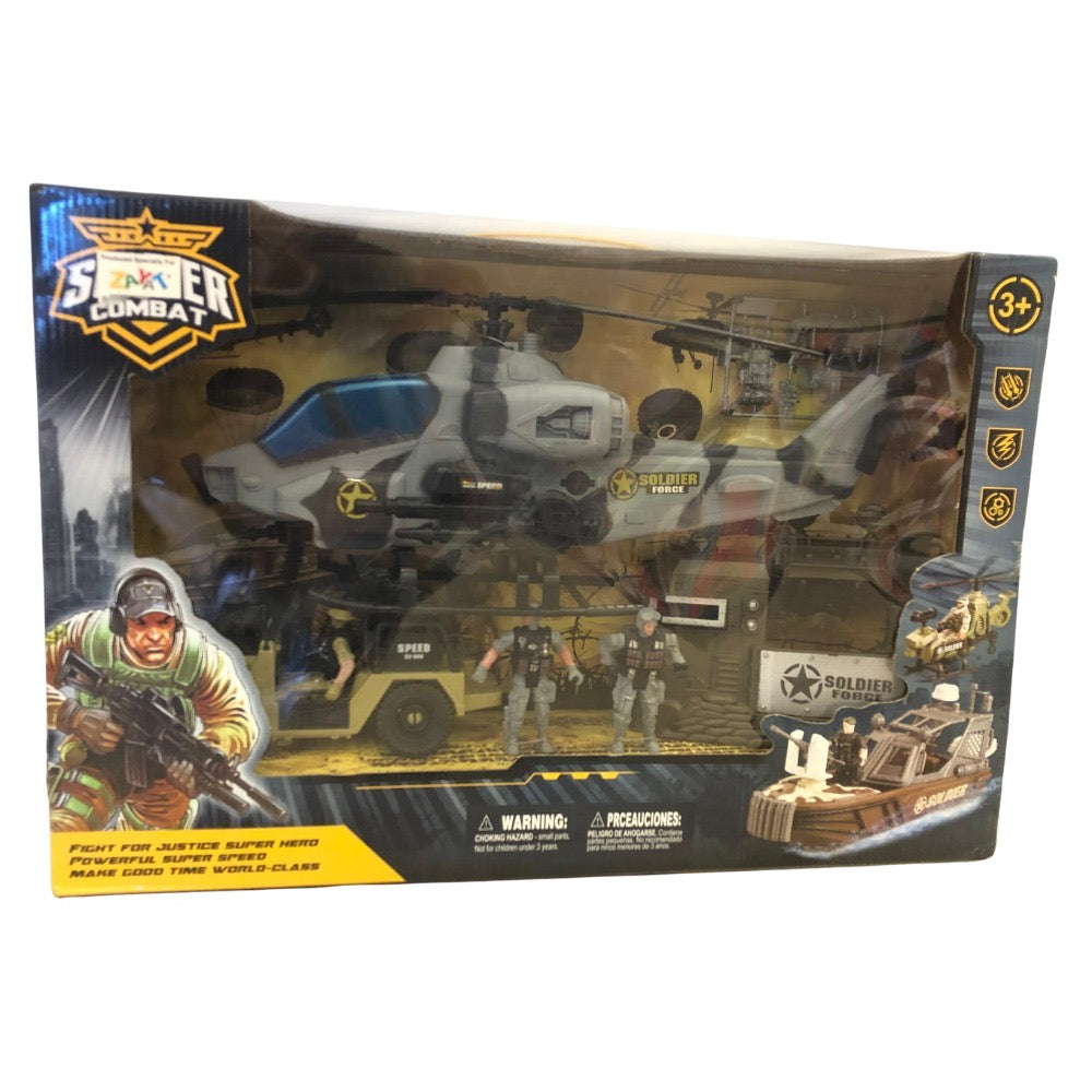 Soldier Combat Fight For Justice Super Hero Helicopter
