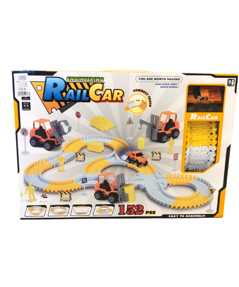 Engineering Train Rail Car Track 152 PCS