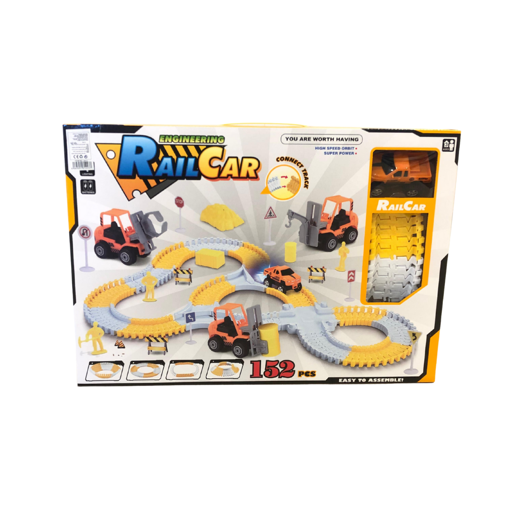 Engineering Train Rail Car Track 152 PCS